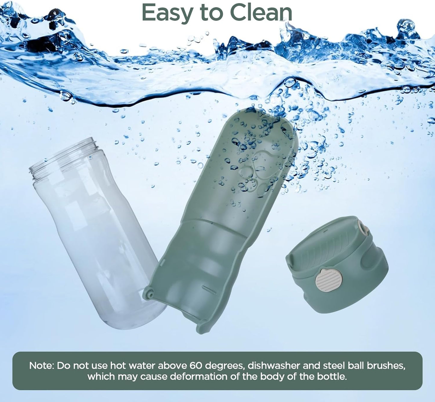 520ML Hunde Trinkflasche, 180° Faltbare Hund Katze Haustiere Auslaufsicher Wasserflasche, Tragbare Hundewasserflasche Für Kleine Pet Zum Wandern Reisen