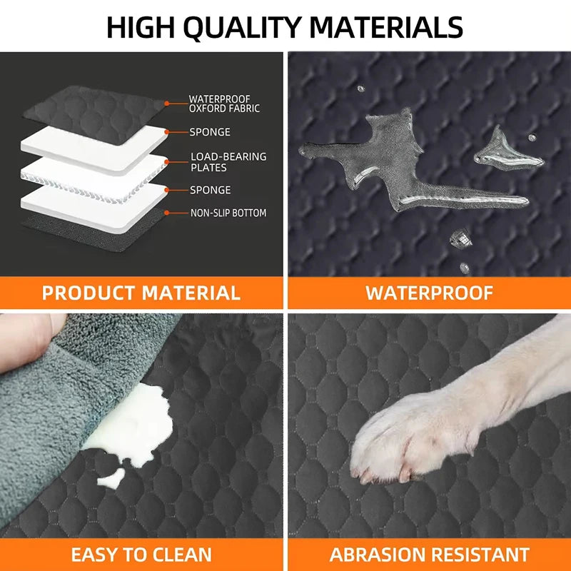 Extended Dog Car Seat Cover Car Bed Pet Backseat Cover Waterproof and Anti-Slip Pet Mat for Car SUV Truck Dog Products