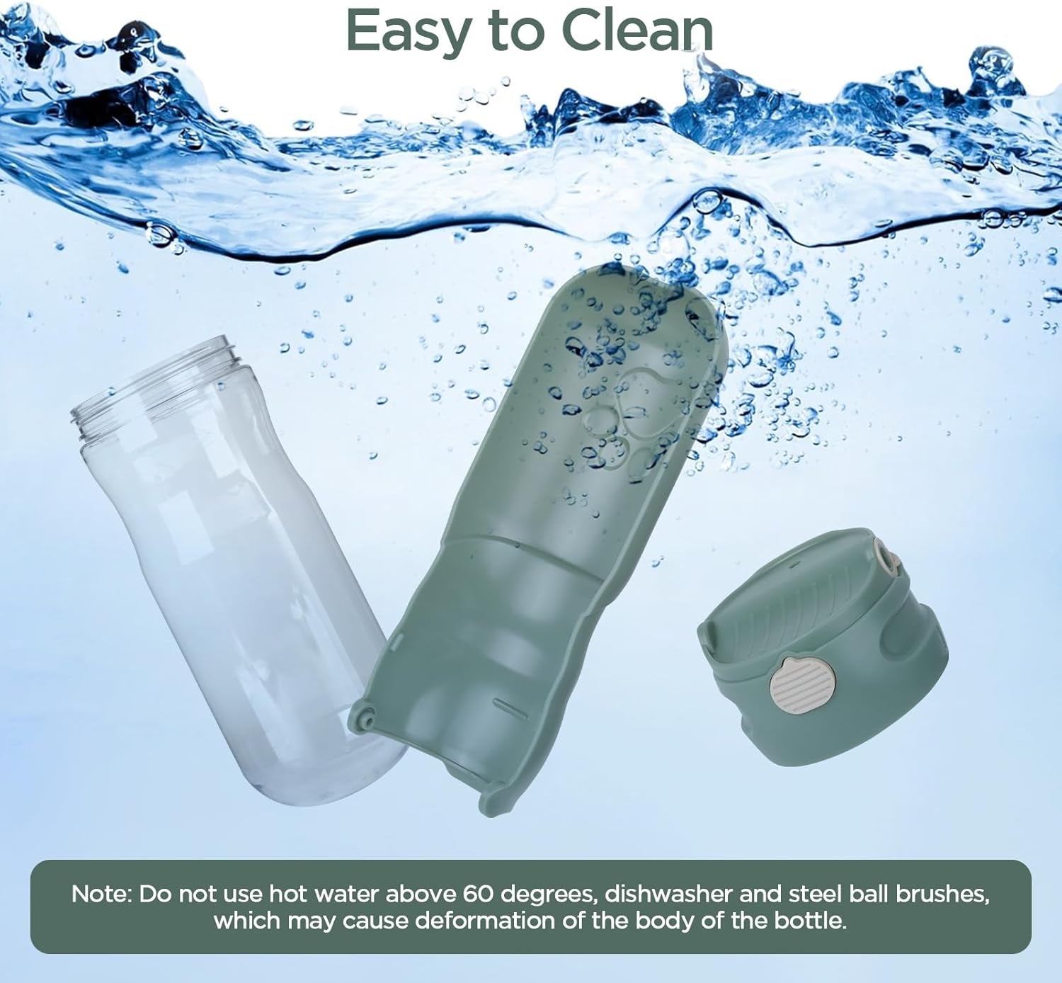 520ML Hunde Trinkflasche, 180° Faltbare Hund Katze Haustiere Auslaufsicher Wasserflasche, Tragbare Hundewasserflasche Für Kleine Pet Zum Wandern Reisen