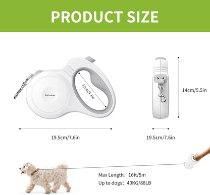 Hundeleine,5M Rollleine Einziehbare Leine Für Kleine Und Mittlere Hunde Schleppleine Bis 50 Kg