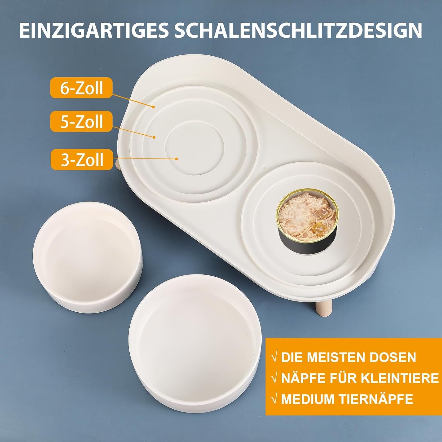 Futternapf Hund Keramik Hundenapf Erhöht - Spritzsicherer Hundenäpfe Mit Ständer - Doppel Napf Katze Fressnapf Hund - Futter Wasser Napfset Für Kleine Bis Mittlere Hunde Und Große Katzen - 850Ml X 2