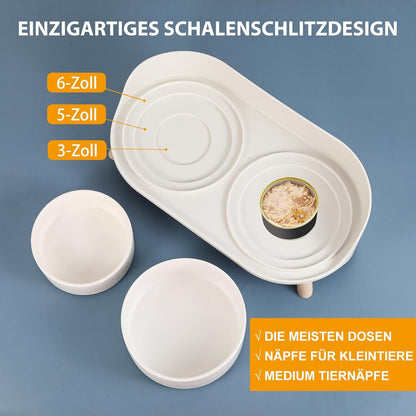 Futternapf Hund Keramik Hundenapf Erhöht - Spritzsicherer Hundenäpfe Mit Ständer - Doppel Napf Katze Fressnapf Hund - Futter Wasser Napfset Für Kleine Bis Mittlere Hunde Und Große Katzen - 850Ml X 2