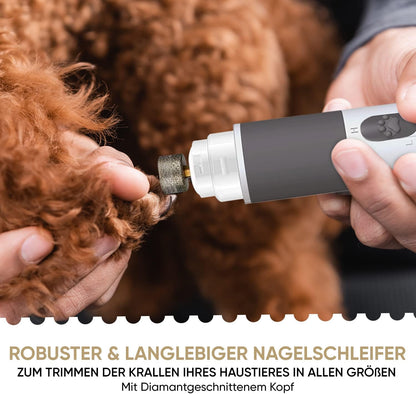 Animigo Krallenschleifer, Krallenschere Für Hunde & Katzen - Verschiedene Diamantkopf Größen - Sehr Leise - Motor Mit 2 Geschwindigkeiten & USB Anschluss - Für Haustiere Aller Krallengrößen