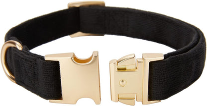 Ultraweiches Hundehalsband Natürliche Baumwolle Cord Für Kleine Hunde Mit Empfindlicher Haut,Schwarz
