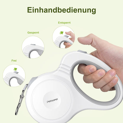 Hundeleine,5M Rollleine Einziehbare Leine Für Kleine Und Mittlere Hunde Schleppleine Bis 50 Kg