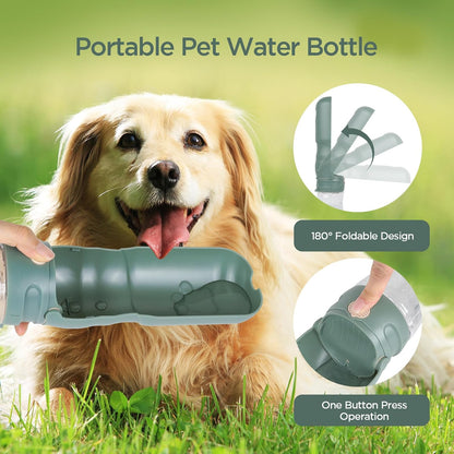 520ML Hunde Trinkflasche, 180° Faltbare Hund Katze Haustiere Auslaufsicher Wasserflasche, Tragbare Hundewasserflasche Für Kleine Pet Zum Wandern Reisen