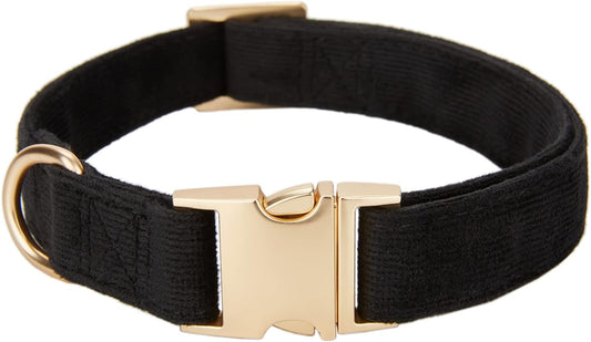 Ultraweiches Hundehalsband Natürliche Baumwolle Cord Für Kleine Hunde Mit Empfindlicher Haut,Schwarz