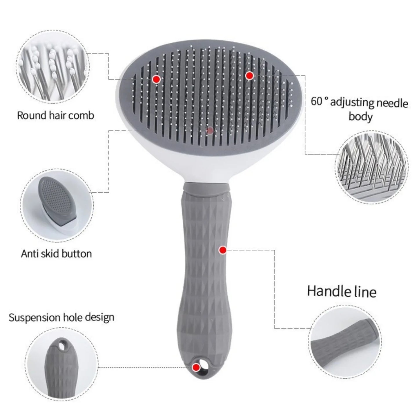 Pet One-Touch De-Shedding Pet Comb De-Shedding Cat Comb Automatic Fading Grooming Dog Comb Hair Brush