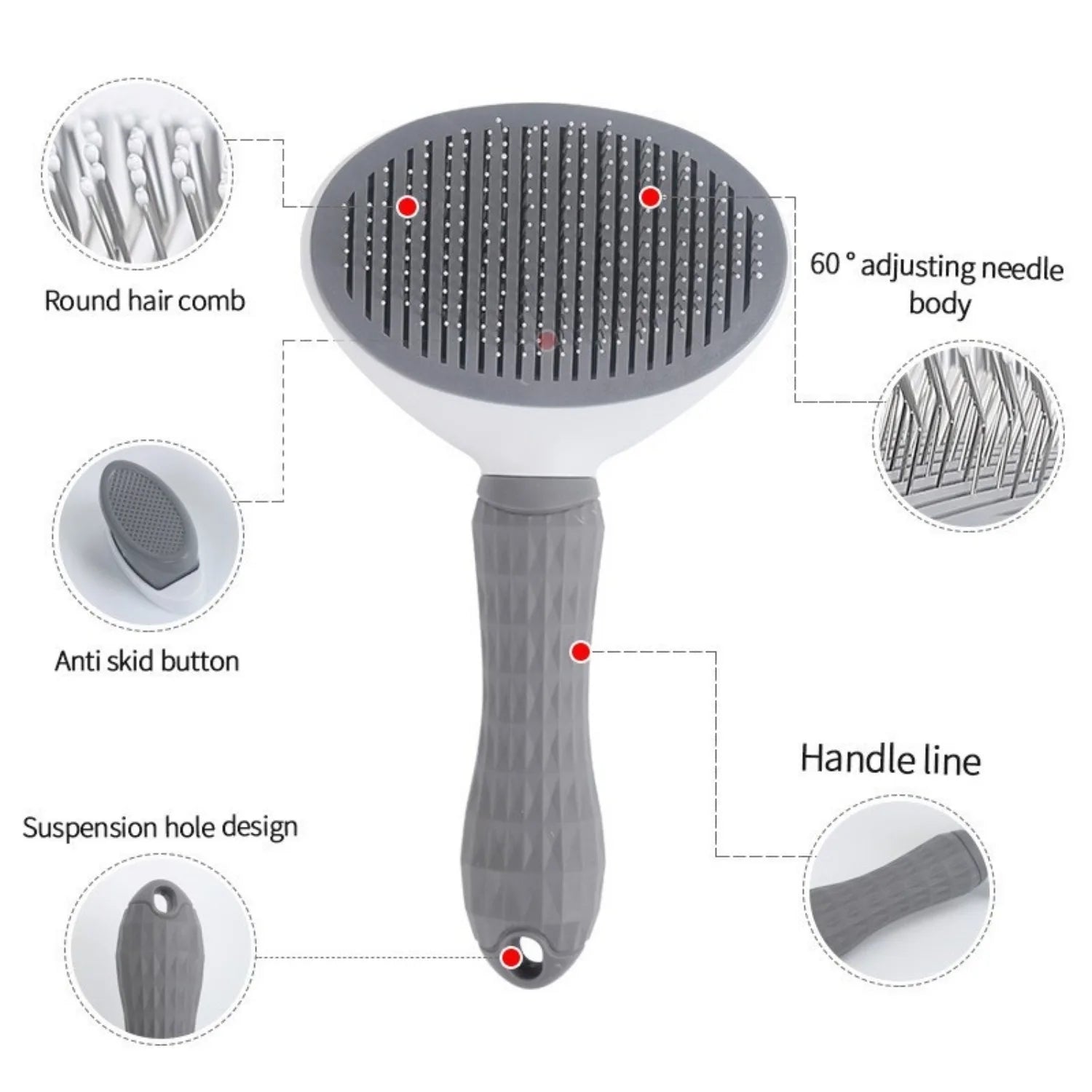 Pet One-Touch De-Shedding Pet Comb De-Shedding Cat Comb Automatic Fading Grooming Dog Comb Hair Brush