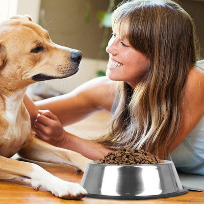 Nobleza - 2 Stück Edelstahl Hundenapf, Futternapf Hund, Wassernapf Für Mittelgroße/Große Hunde, Rutschfeste Stapelbare Haustiergerichte Haustiergerichte, Haustierfütterungsschüssel Für Hunde 22.5 Cm