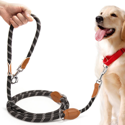 Hundeleine 3 M Verstellbare Schleppleine Für Mittel- & Großhunde(15-60Kg), Reflektierende Freihandleine Mit 2 Karabiner, Doppelleine Aus Robustem Nylon, 200 Kg Extreme Kraft