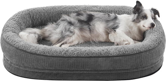 Orthopädisches Hundebett Mittelgroße Hunde, Vierseitiges Nackenrolle Kissen Hundebett Orthopädisch, Memory Foam Hundekorb Wasserdicht Rutschfest, Hundebetten Abnehmbar Und Waschbar