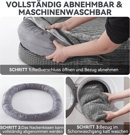 Orthopädisches Hundebett Mittelgroße Hunde, Vierseitiges Nackenrolle Kissen Hundebett Orthopädisch, Memory Foam Hundekorb Wasserdicht Rutschfest, Hundebetten Abnehmbar Und Waschbar