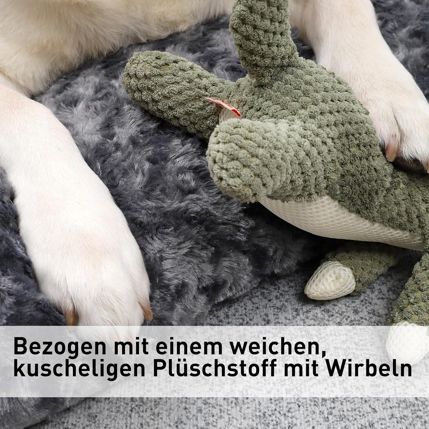 KSIIA Hundebett Grosse Hunde, Waschbar Hundekissen Flauschig, Hundematte Für Große, Mittelgroße Hunde, Rutschfeste Unterseite, Atmungsaktiv, Haustierbett Hundematratze Dunkelgrau 90X60Cm