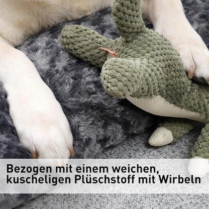 KSIIA Hundebett Grosse Hunde, Waschbar Hundekissen Flauschig, Hundematte Für Große, Mittelgroße Hunde, Rutschfeste Unterseite, Atmungsaktiv, Haustierbett Hundematratze Dunkelgrau 90X60Cm