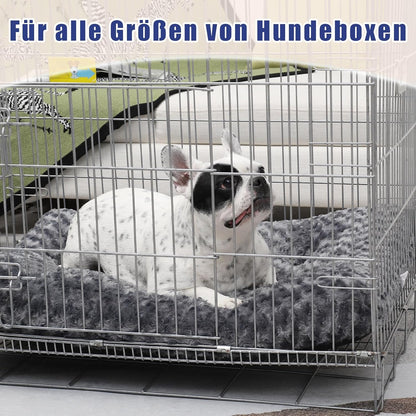 KSIIA Hundebett Grosse Hunde, Waschbar Hundekissen Flauschig, Hundematte Für Große, Mittelgroße Hunde, Rutschfeste Unterseite, Atmungsaktiv, Haustierbett Hundematratze Dunkelgrau 90X60Cm