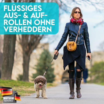 HUND IST KÖNIG Rollleine Hundeleine 8M Für Kleine & Große Hunde | Hochwertige Hundeleine Ausziehbar Mit Bequemen Griff | Robuste Ausziehleine | Bis 50Kg
