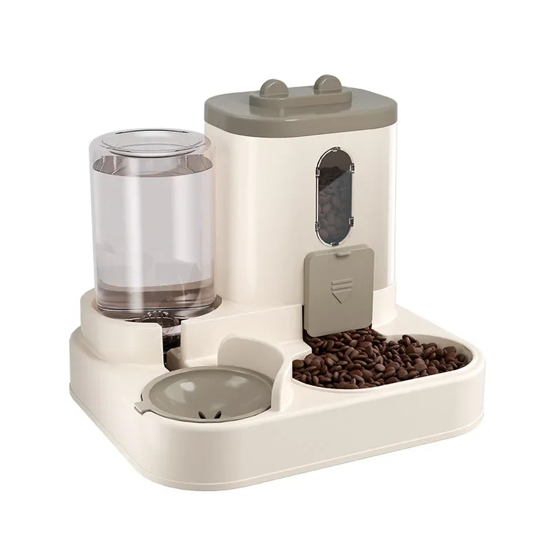 Automatic Dog Cat Feeder and Water Dispenser Gravity Food Feeder and Waterer Set with Pet Food Bowl Universal Pet Products