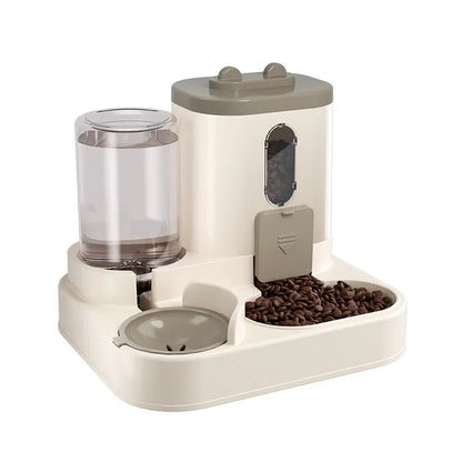 Automatic Dog Cat Feeder and Water Dispenser Gravity Food Feeder and Waterer Set with Pet Food Bowl Universal Pet Products