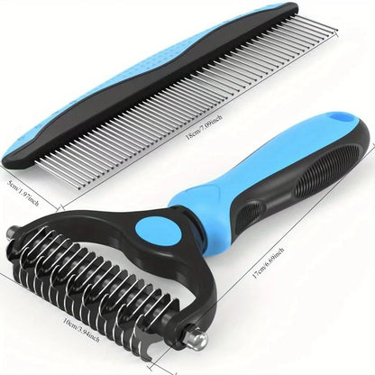 Pet Grooming Brush Comb,Dual-Sided Professional Deshedding Brush for Cats and Dogs ,Pet Brush for Removing Tangles and Knots