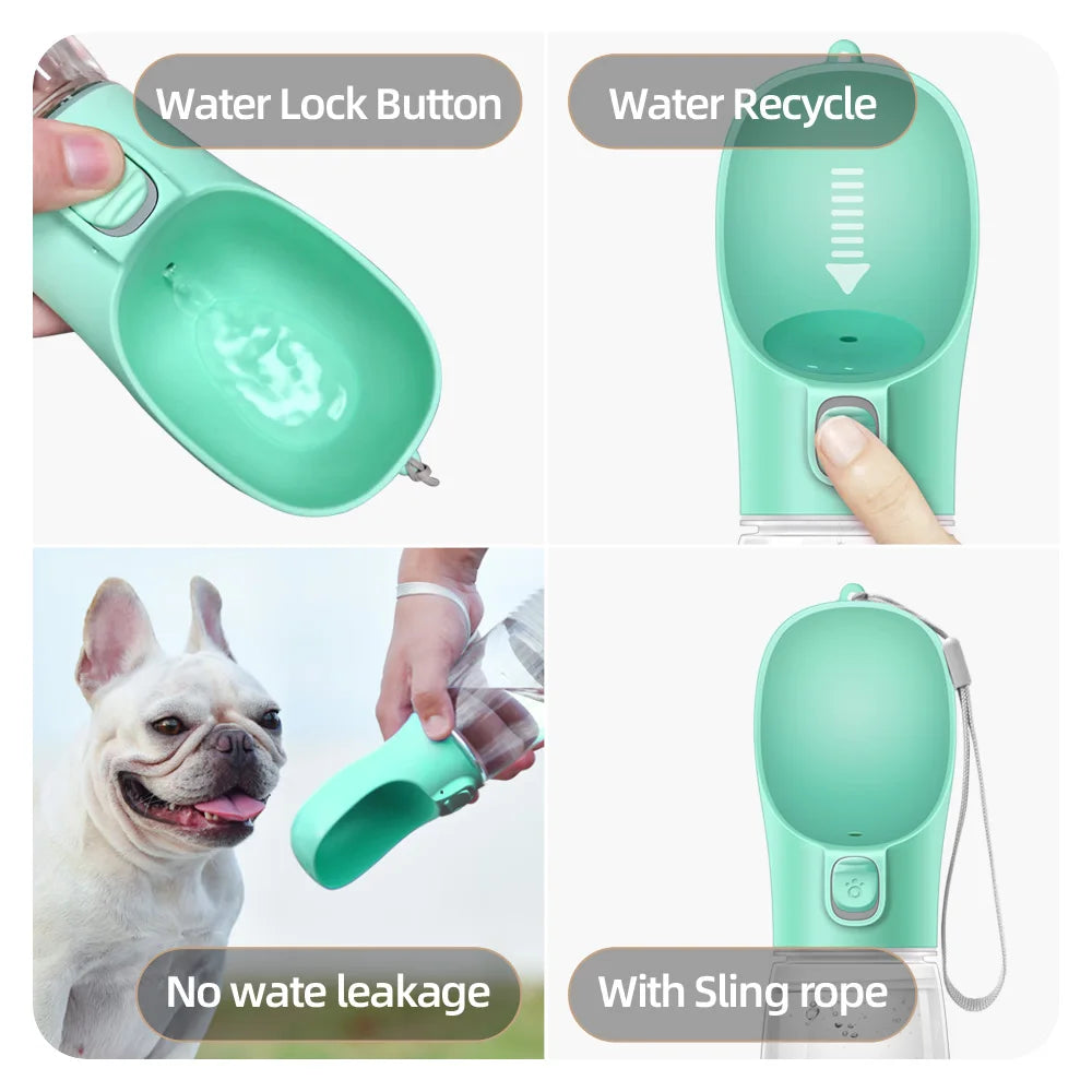 Portable Dog Water Bottle for Small Large Dogs Cat Outdoor Leakproof Walking Drinking Bowls Chihuahua French Bulldog Supplies