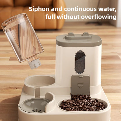 Automatic Dog Cat Feeder and Water Dispenser Gravity Food Feeder and Waterer Set with Pet Food Bowl Universal Pet Products