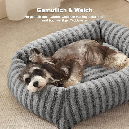 Hundebett Mittelgroße Hunde, Waschbares Hundebett Mit Abnehmbarem Bezug, Wärmendes, Weiches Beruhigendes Haustierbetten Für Welpen Mit Rutschfester Unterseite, 76 X 61 X 20 Cm, Grau