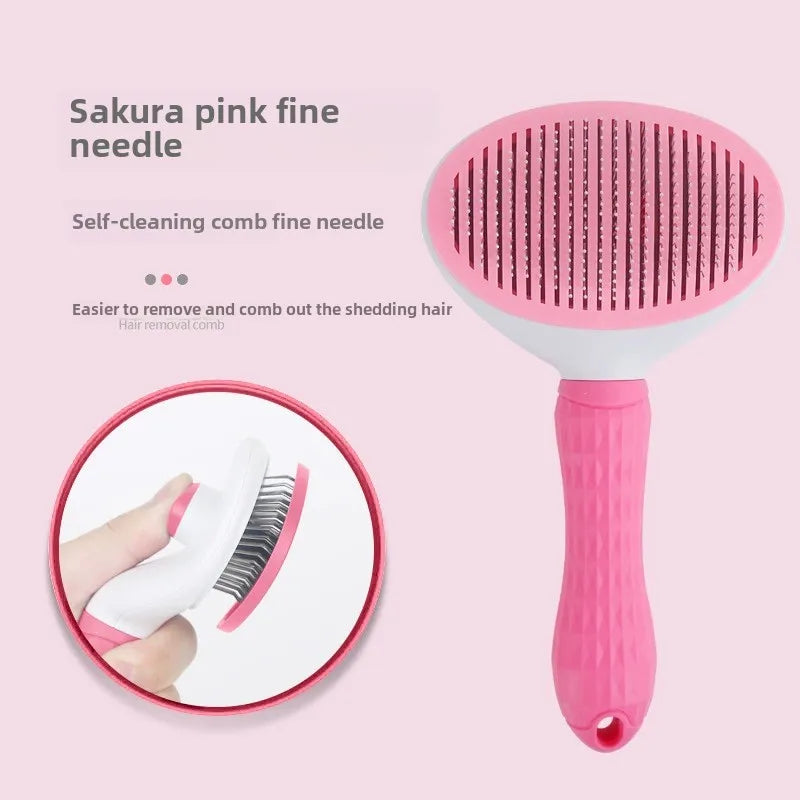 Pet One-Touch De-Shedding Pet Comb De-Shedding Cat Comb Automatic Fading Grooming Dog Comb Hair Brush