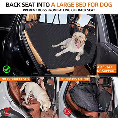 Extended Dog Car Seat Cover Car Bed Pet Backseat Cover Waterproof and Anti-Slip Pet Mat for Car SUV Truck Dog Products
